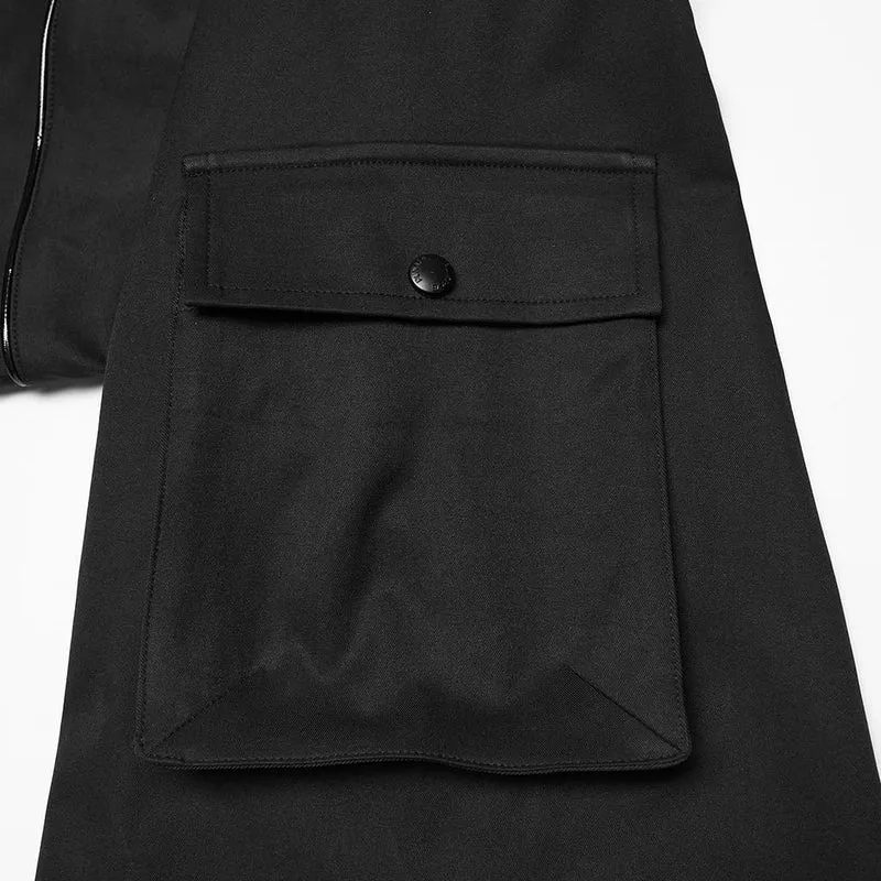 Punk-Herrenjacke mit vielen Taschen und Riemen