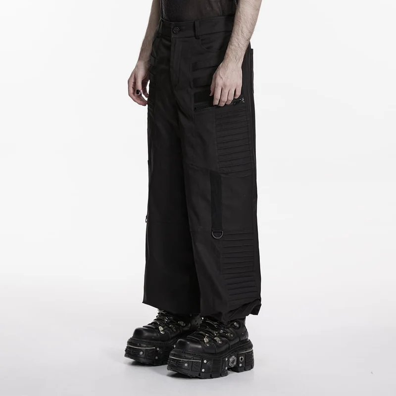 Punk-Herrenhose mit Lagenlook, Falten und schmal zulaufendem Bein