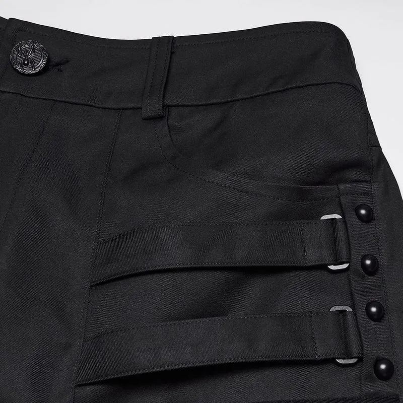 Punk-Herrenhose mit Lagenlook, Falten und schmal zulaufendem Bein