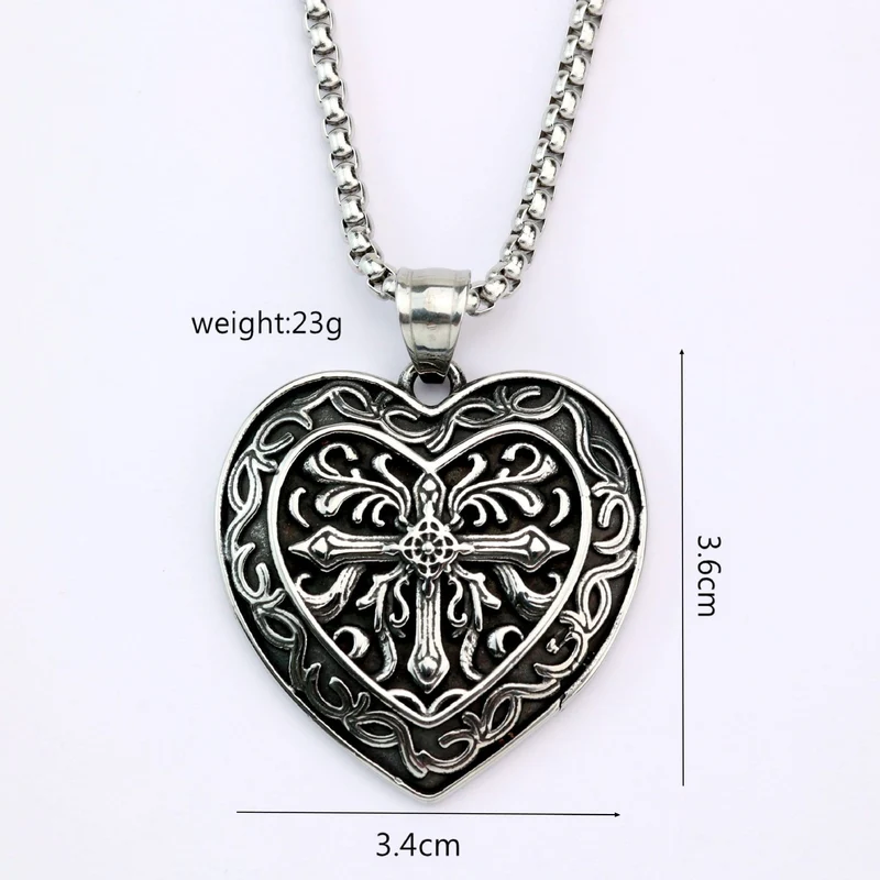 Punk-Herren-Halskette mit geprägtem Herz