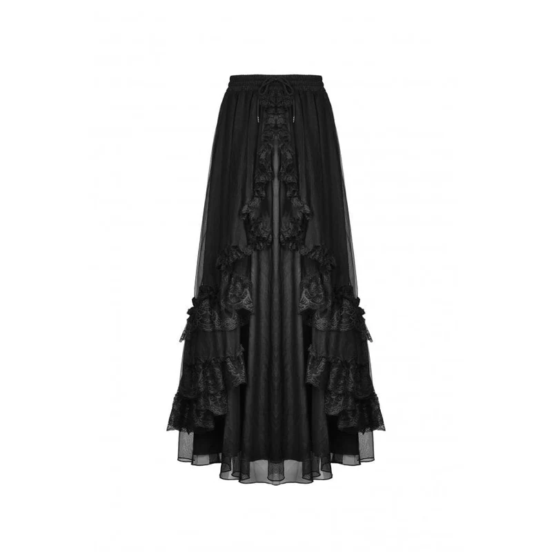 Gothic gekräuselter Lagenrock für Damen