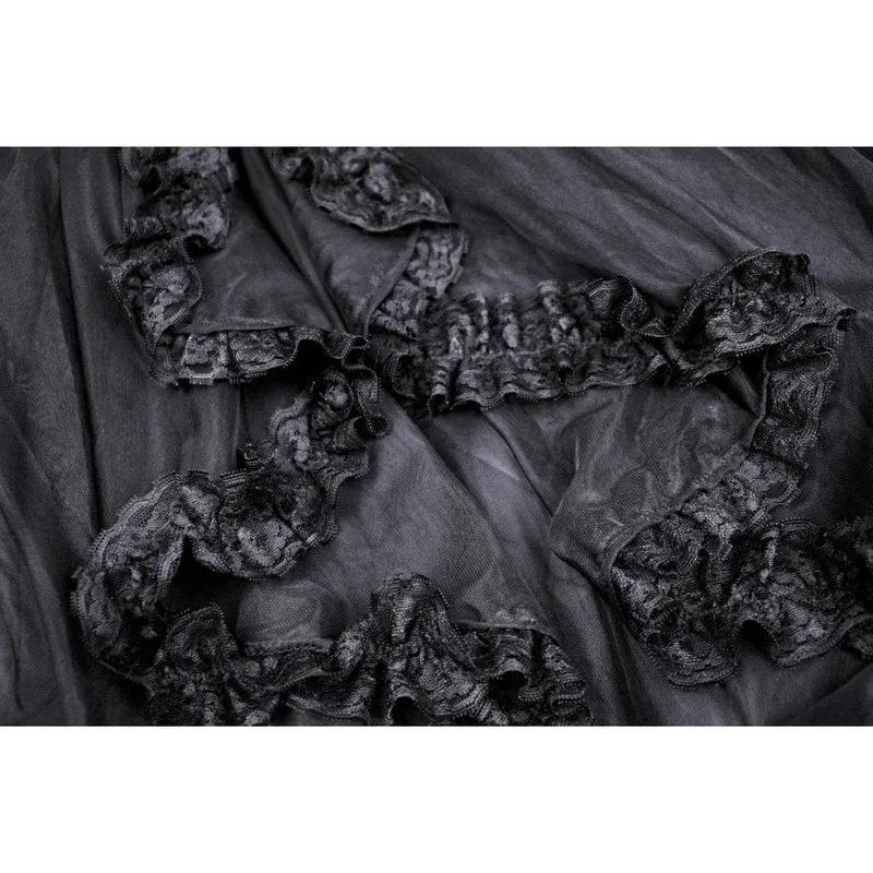 Gothic gekräuselter Lagenrock für Damen