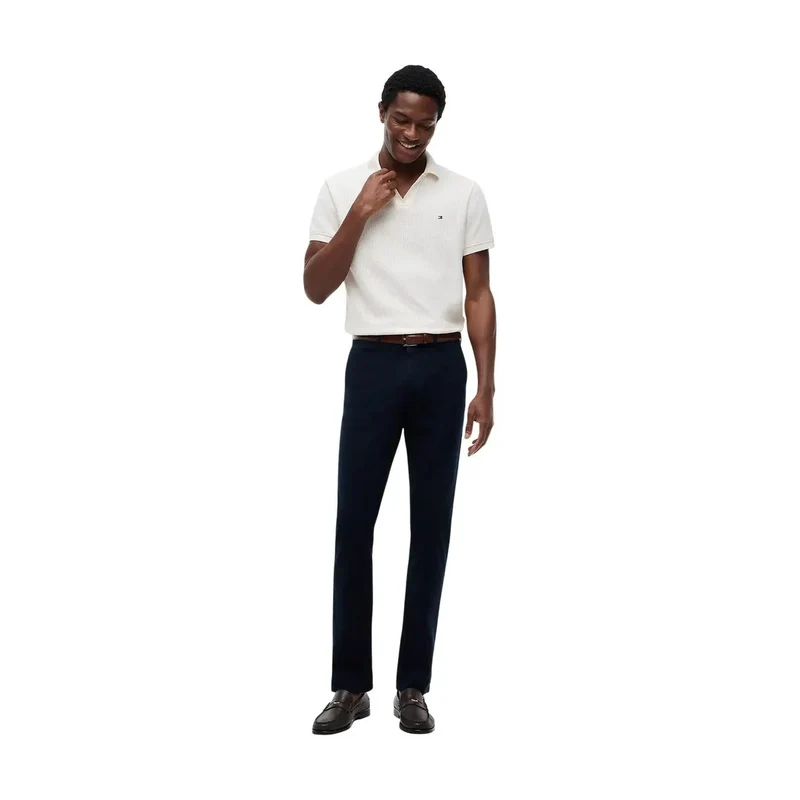 Tommy Hilfiger Herren Baumwollhose Blau Denton Passform