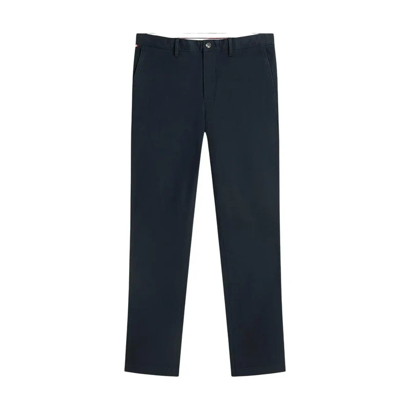 Tommy Hilfiger Herren Baumwollhose Blau Denton Passform