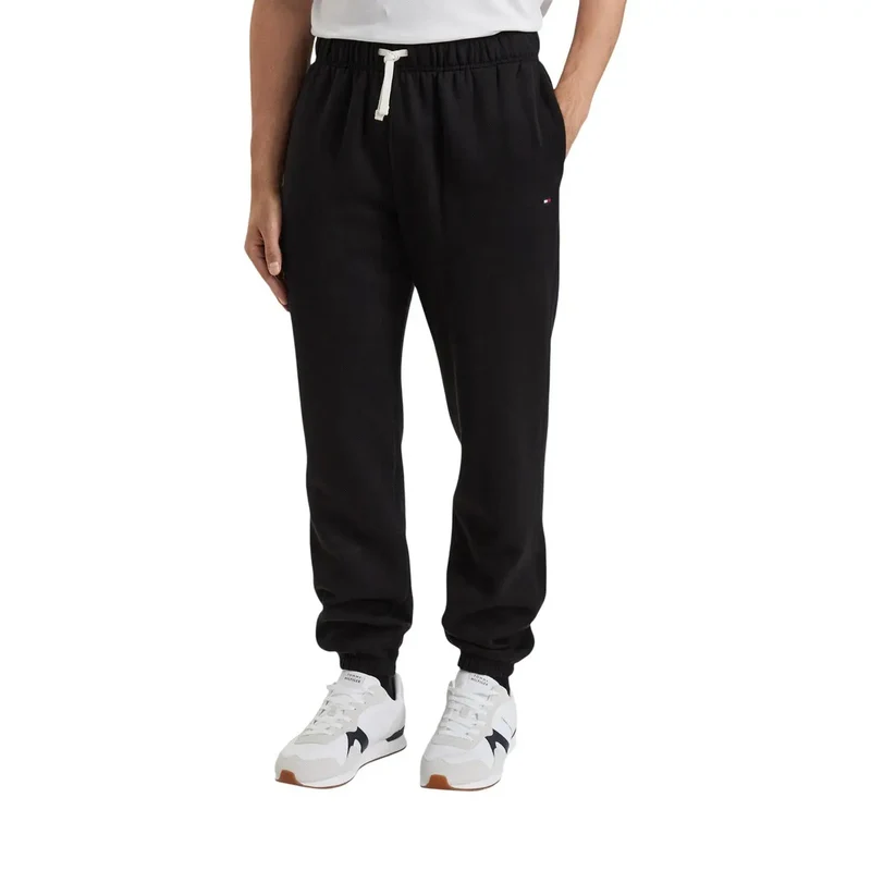 Tommy Hilfiger Schwarze Herren-Fleecehose aus Baumwollmischgewebe