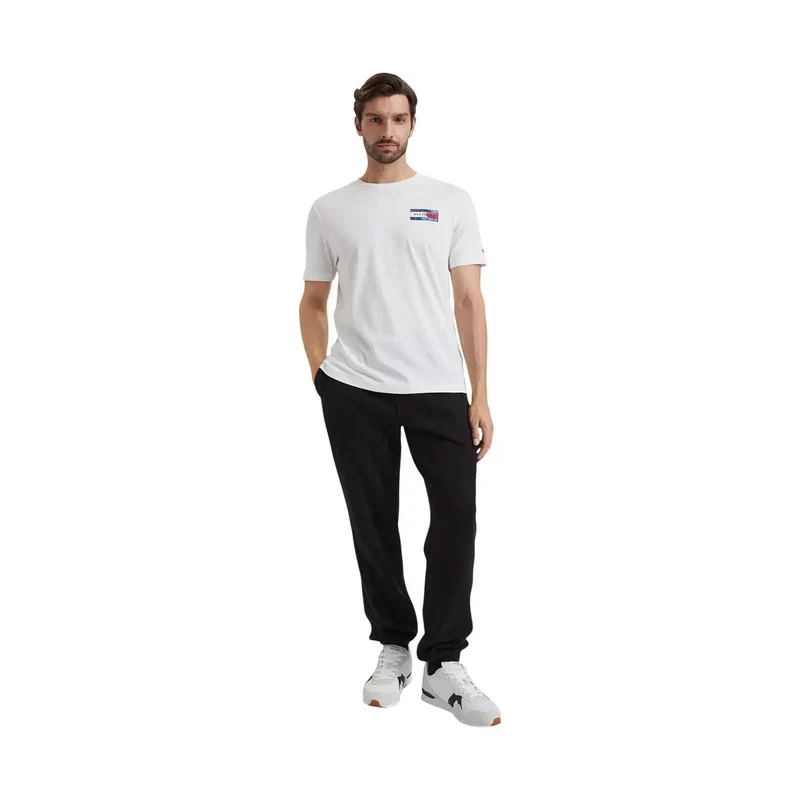 Tommy Hilfiger Schwarze Herren-Fleecehose aus Baumwollmischgewebe