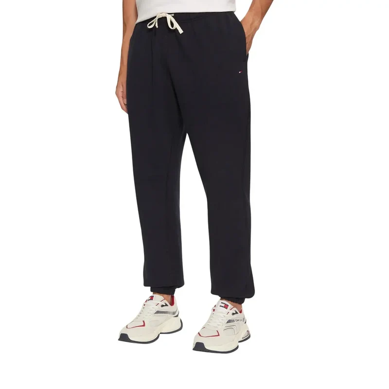 Tommy Hilfiger Schwarze Herren-Fleecehose aus Baumwollmischgewebe