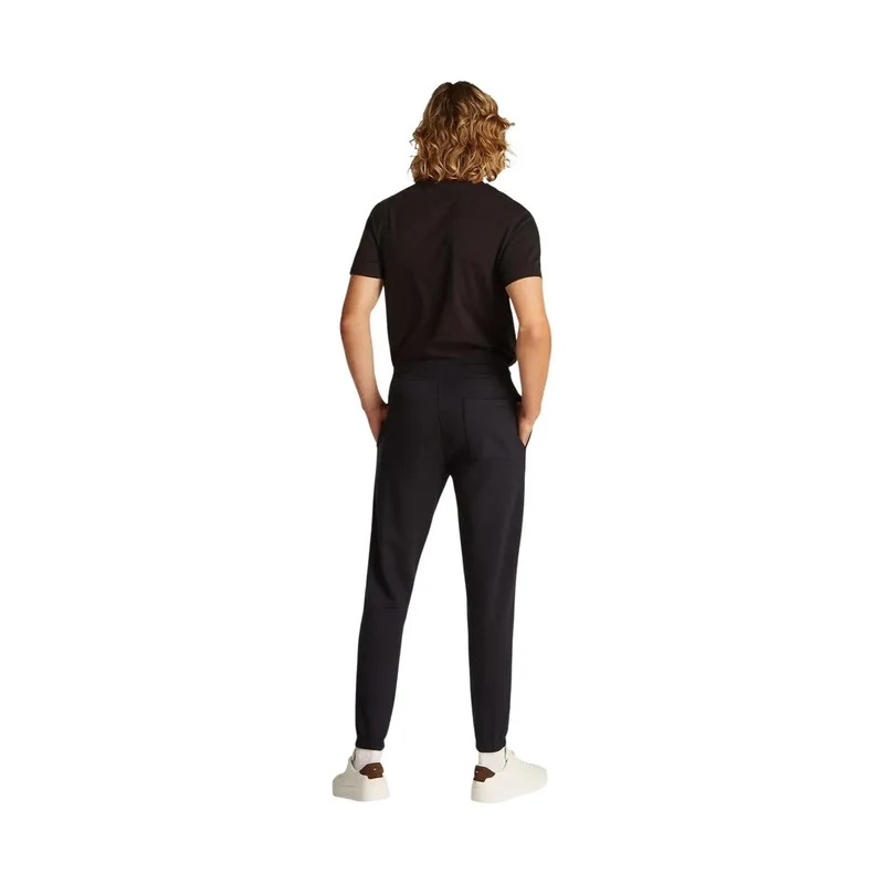 Tommy Hilfiger Herrenhose Schwarz Slim Fit Baumwollfleece
