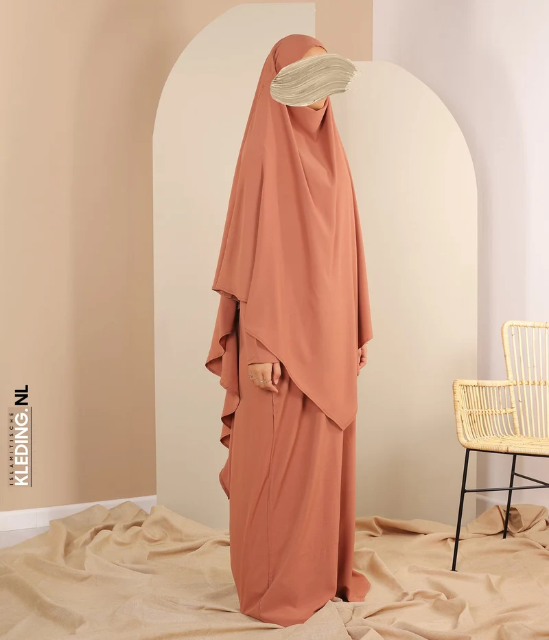Khimar zum Binden mit Abaya - Marsala