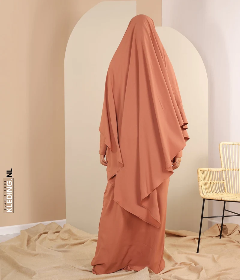 Khimar zum Binden mit Abaya - Marsala