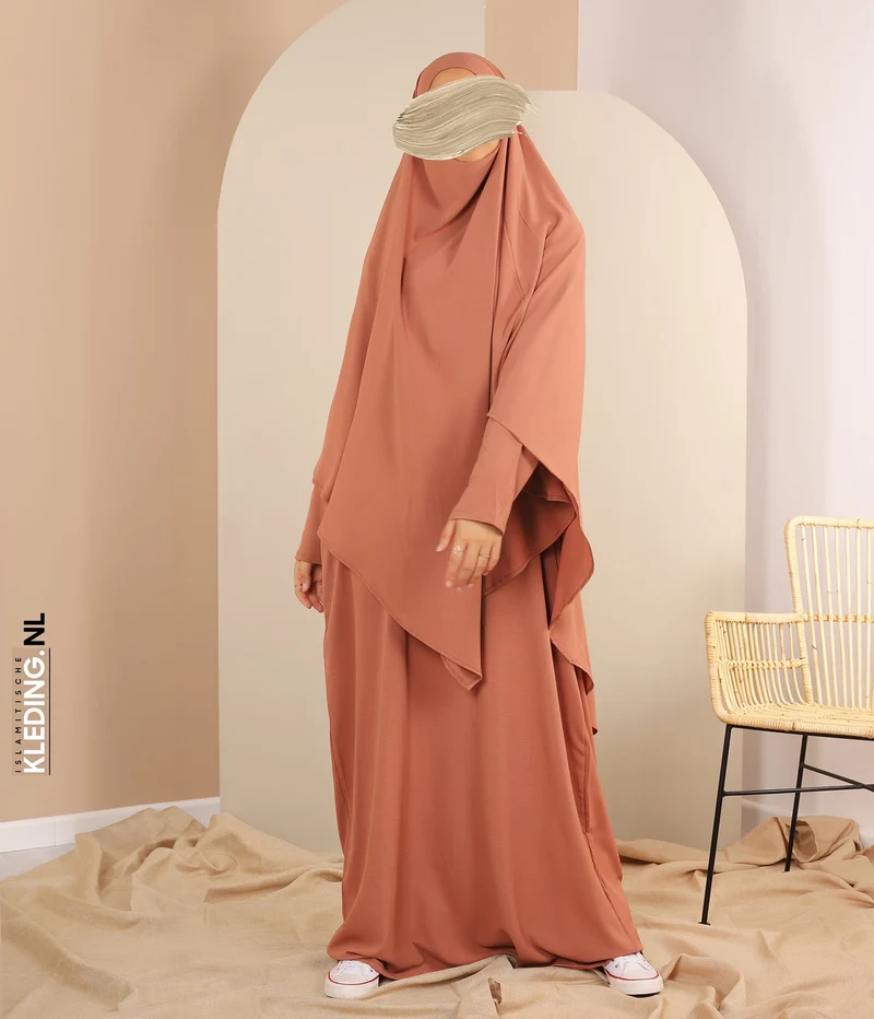 Khimar zum Binden mit Abaya - Marsala
