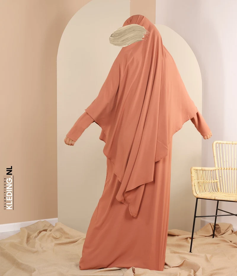 Khimar zum Binden mit Abaya - Marsala