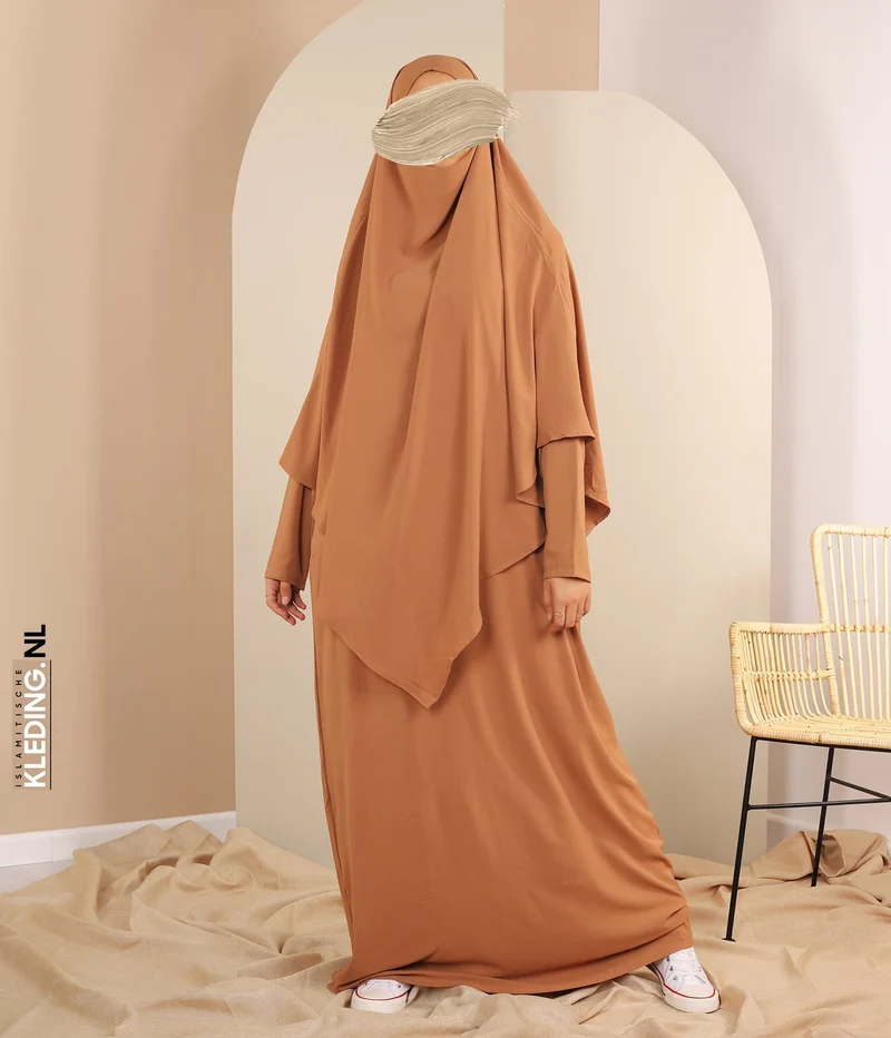 Raffhalter Khimar mit Abaya – Kamel