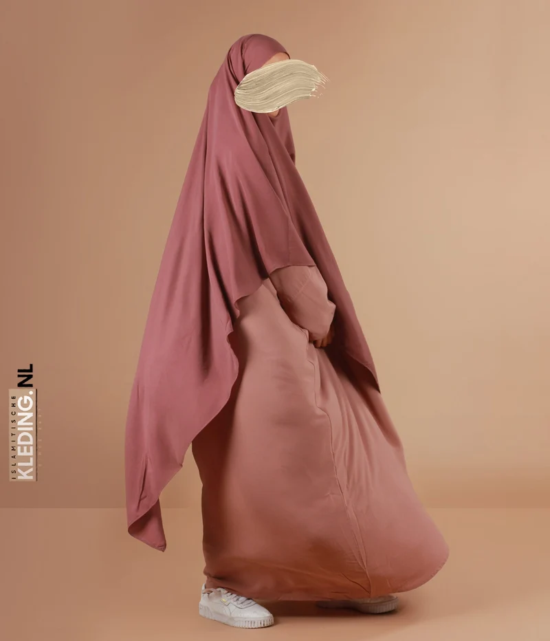 XL Triangle Khimar - Dark Rose