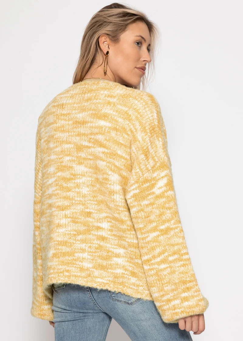 Zweifarbiger Cardigan - gelb