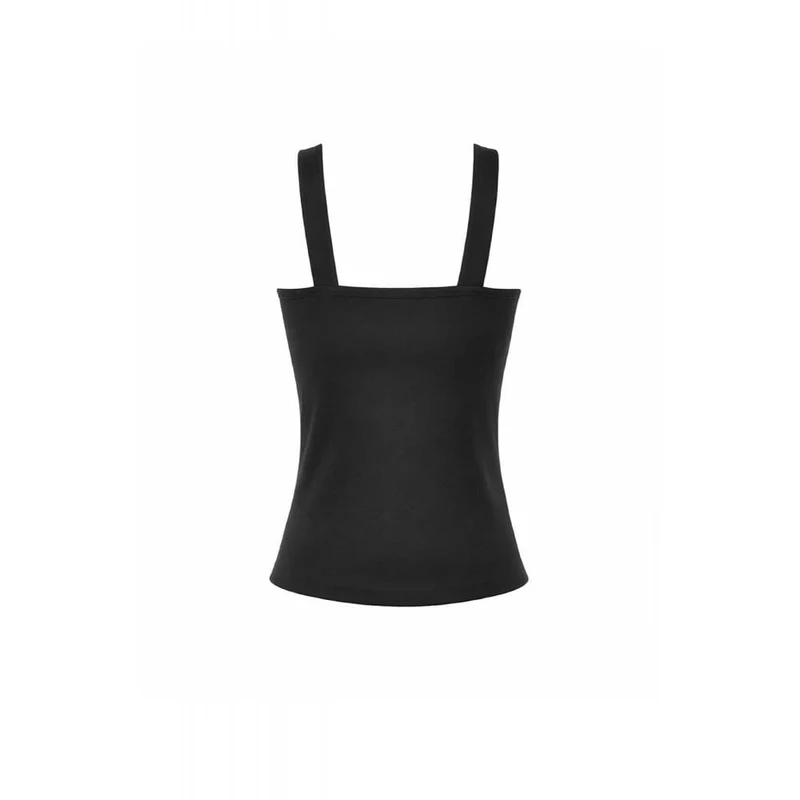 Punk-Tanktop mit Nieten und Pentagramm-Einsätzen aus Mesh für Damen