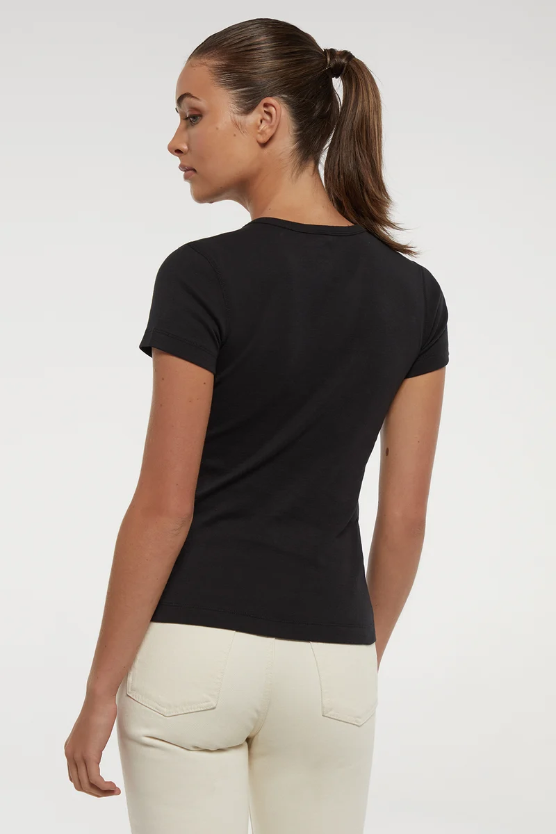 Crew-Neck Short Sleeve Tee | Black