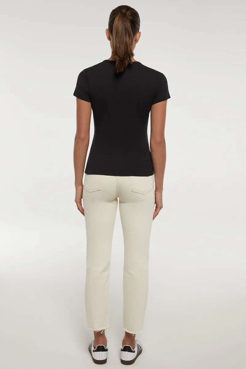 Crew-Neck Short Sleeve Tee | Black
