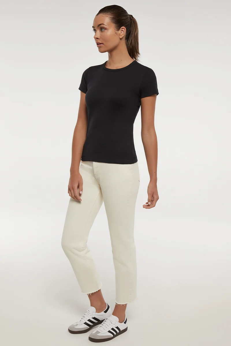Crew-Neck Short Sleeve Tee | Black