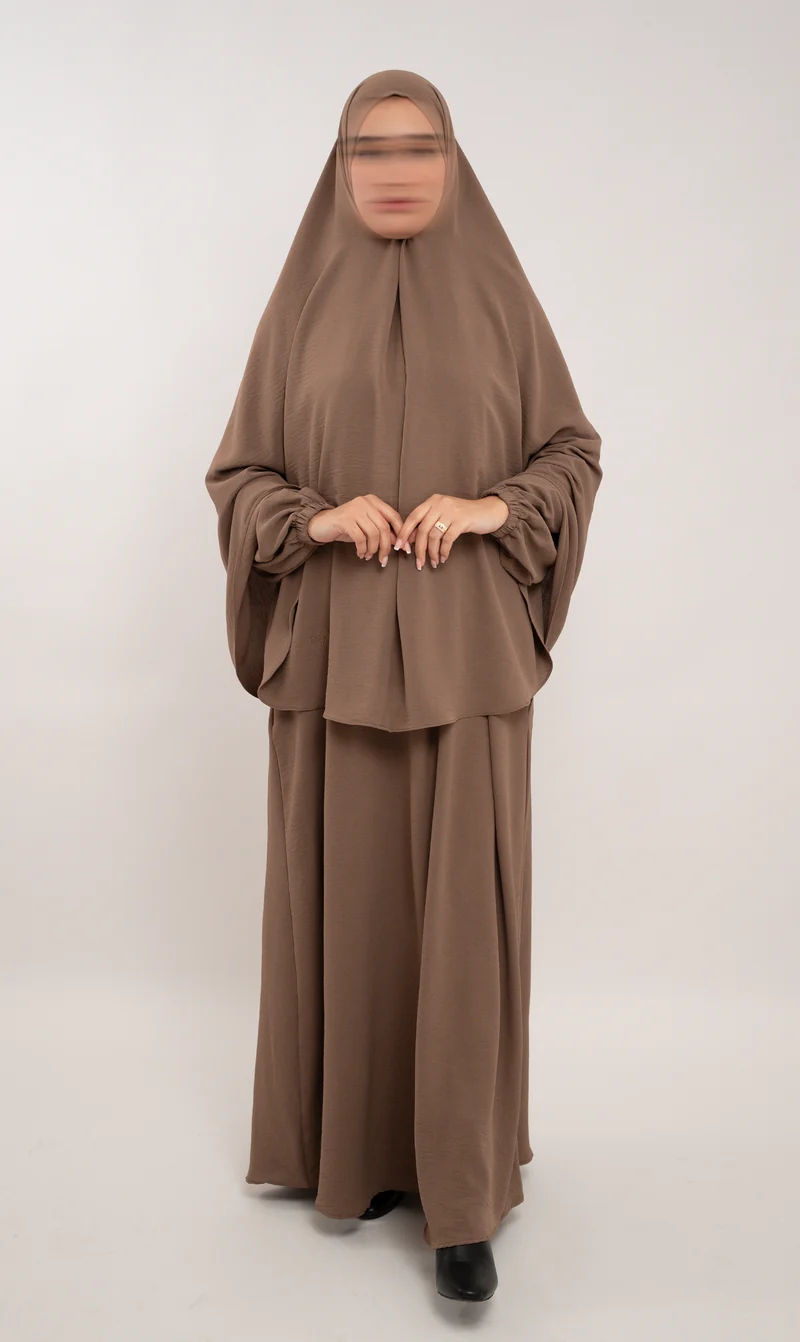 A-Linien-Puff-Jazz-Abaya R - Walnuss