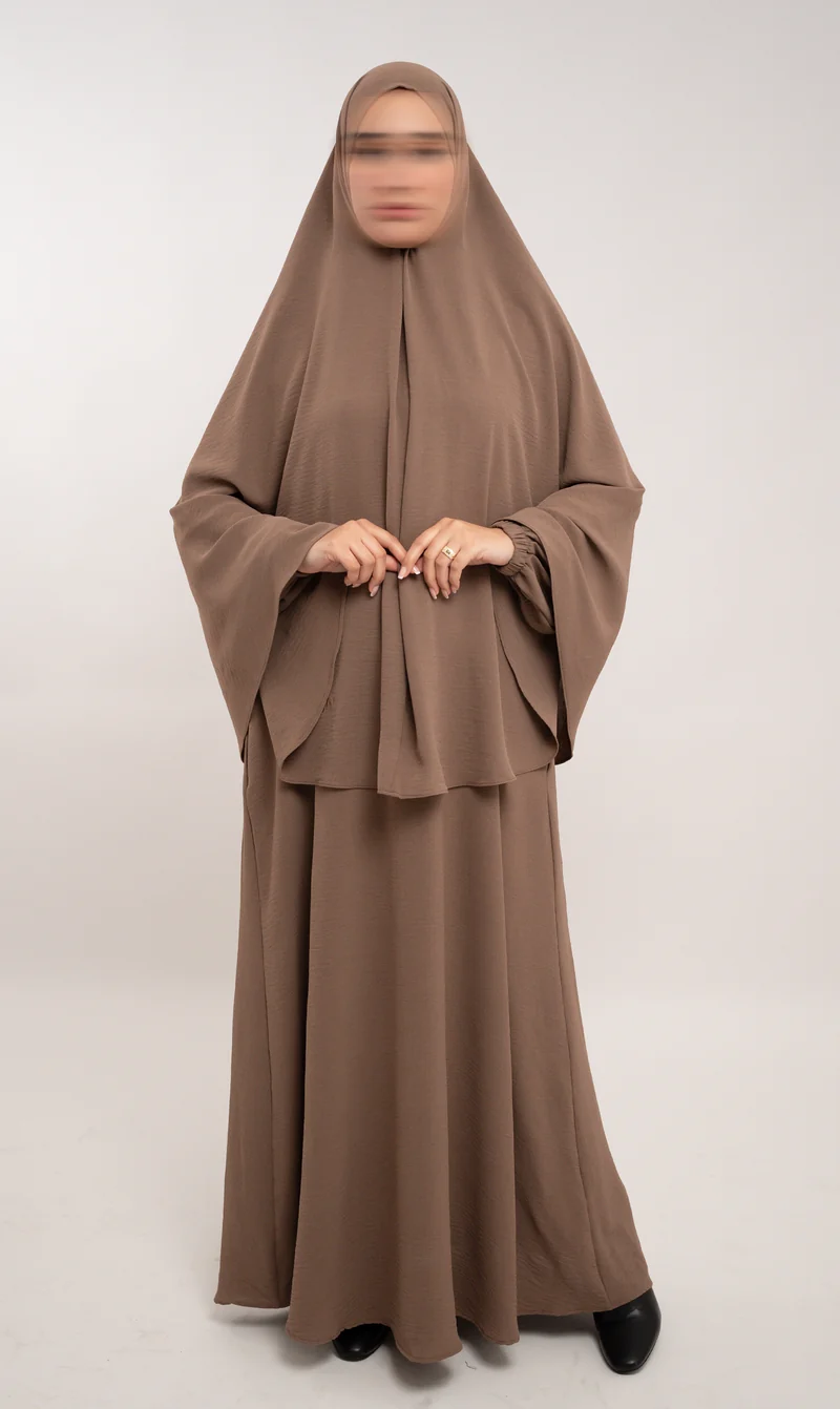 A-Linien-Puff-Jazz-Abaya R - Walnuss
