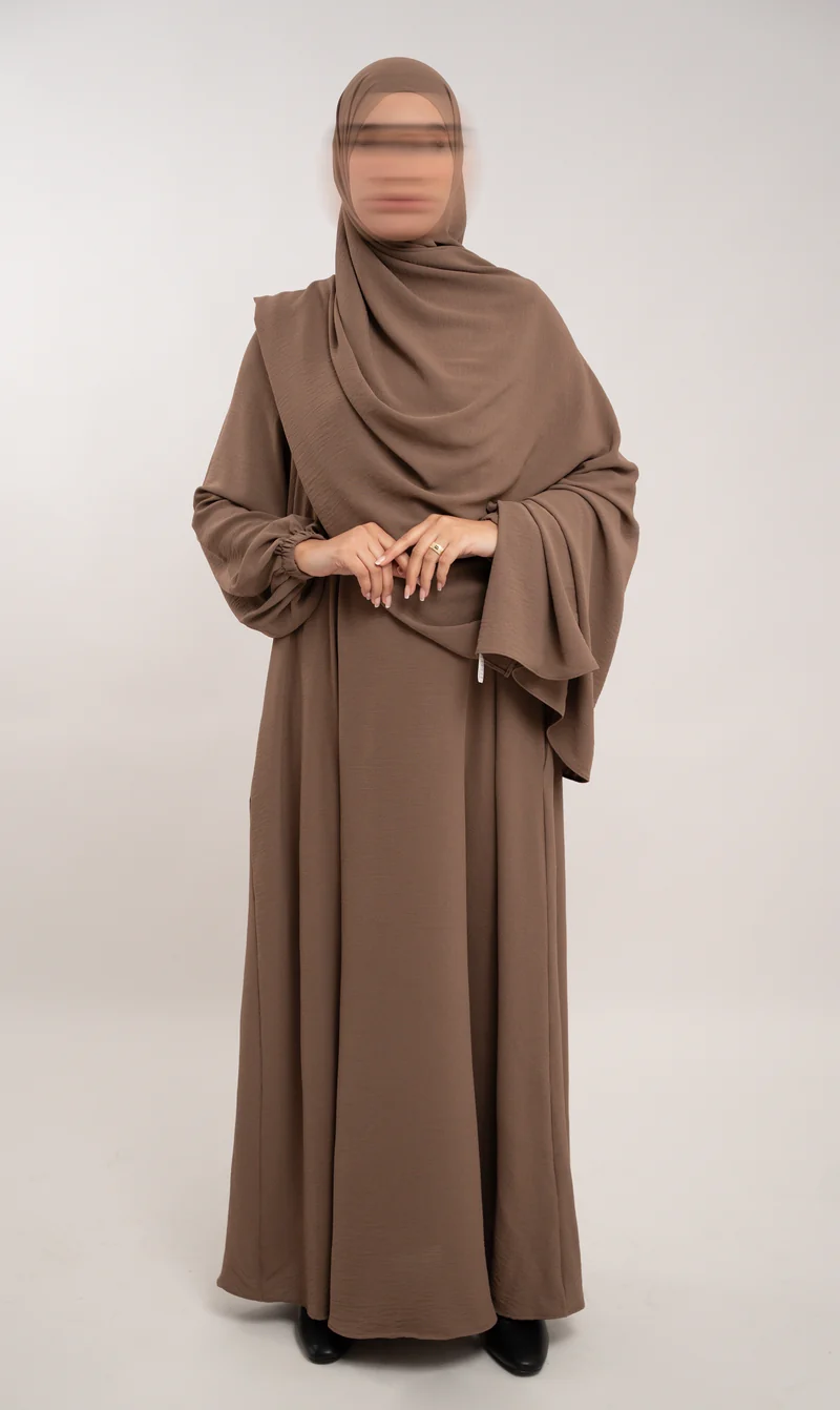 A-Linien-Puff-Jazz-Abaya R - Walnuss