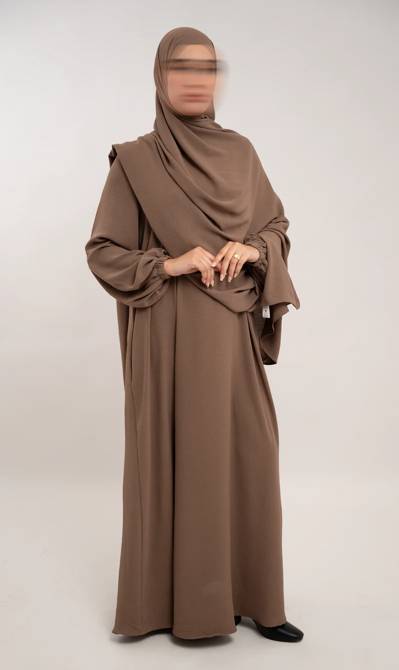 A-Linien-Puff-Jazz-Abaya R - Walnuss