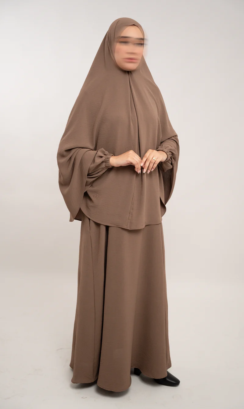 A-Linien-Puff-Jazz-Abaya R - Walnuss
