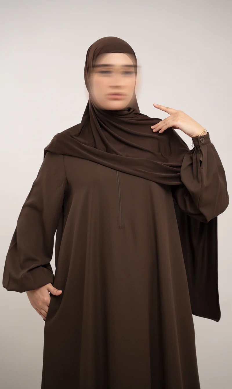 A-Linie Abaya TAYMA R – Deep Cacao