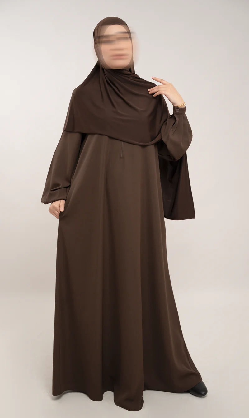 A-Linie Abaya TAYMA R – Deep Cacao