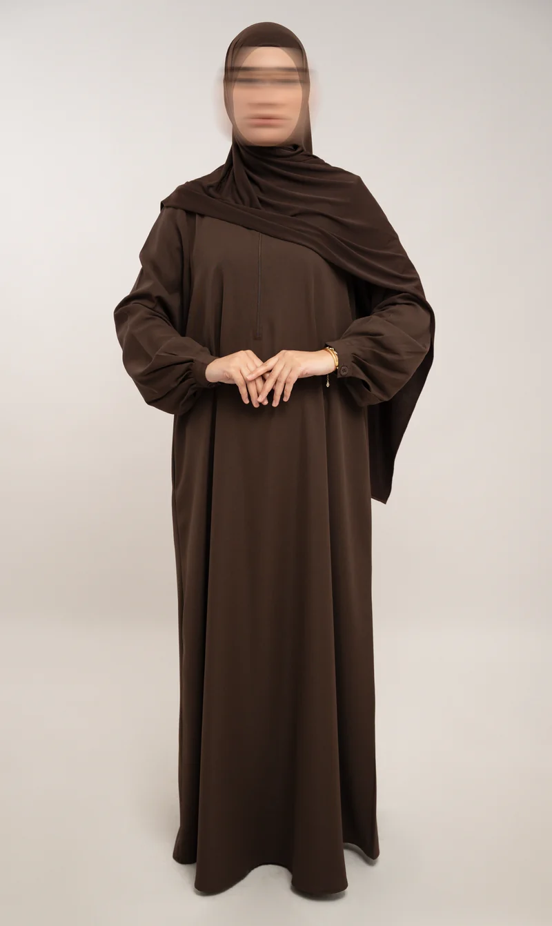 A-Linie Abaya TAYMA R – Deep Cacao