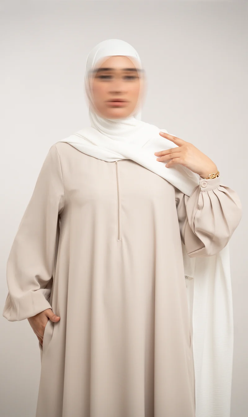 A-Linien-Abaya TAYMA R - Creme