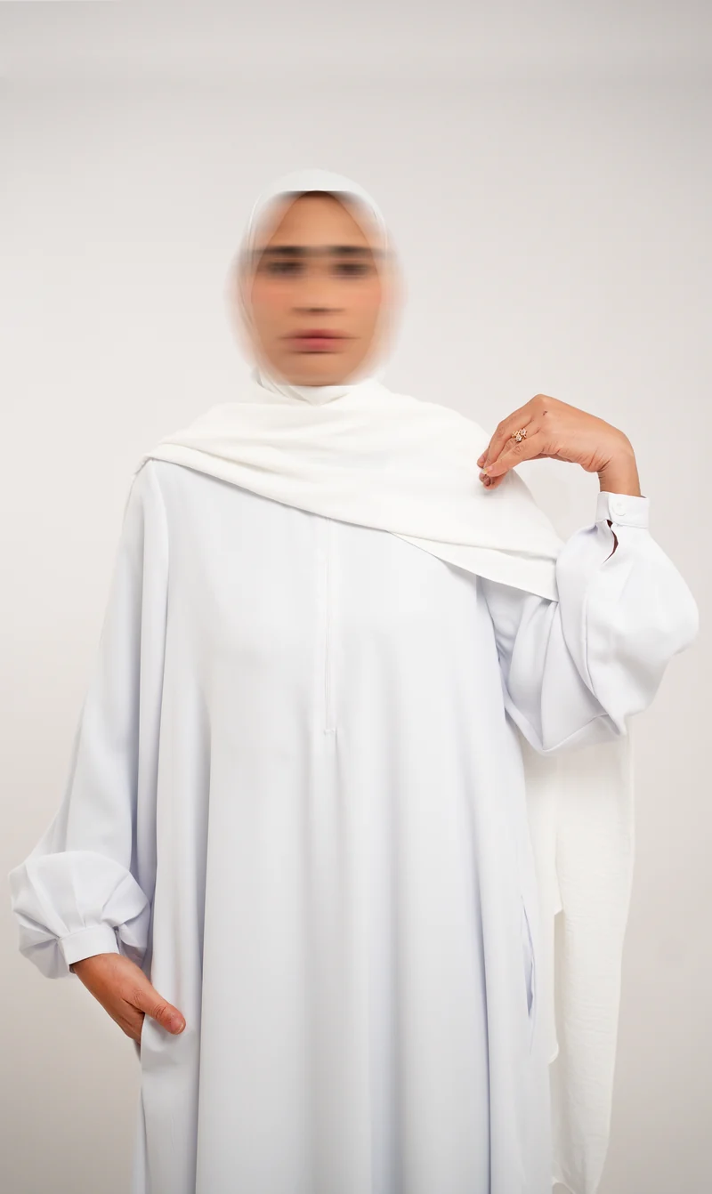 A-Linien-Abaya TAYMA R - Weiß