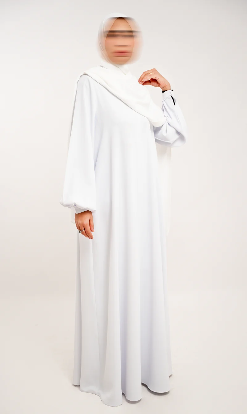 A-Linien-Abaya TAYMA R - Weiß