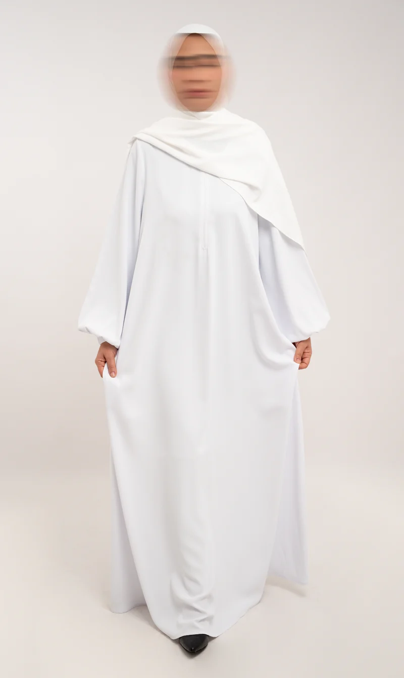 A-Linien-Abaya TAYMA R - Weiß