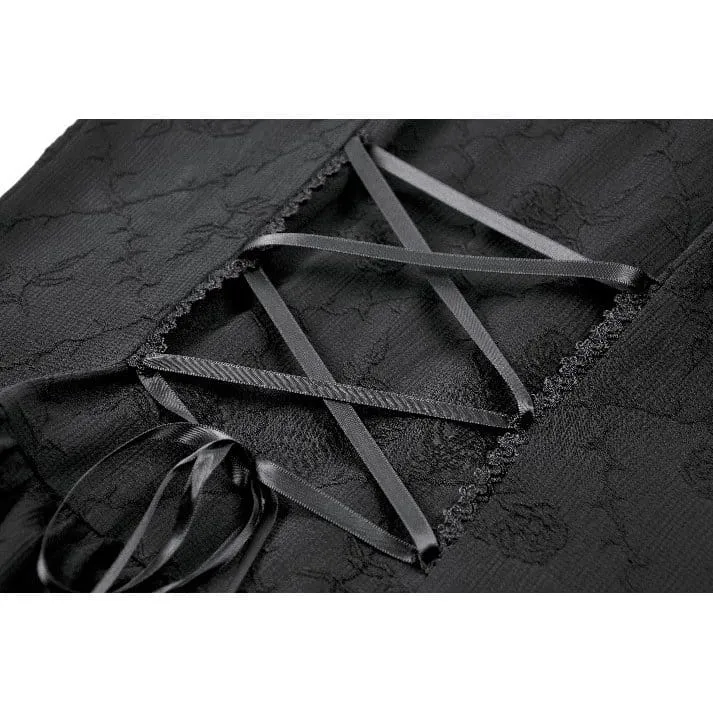 Gothic-Damenkleid mit mehreren Lagen, Rüschen und Cut-outs, Neckholder