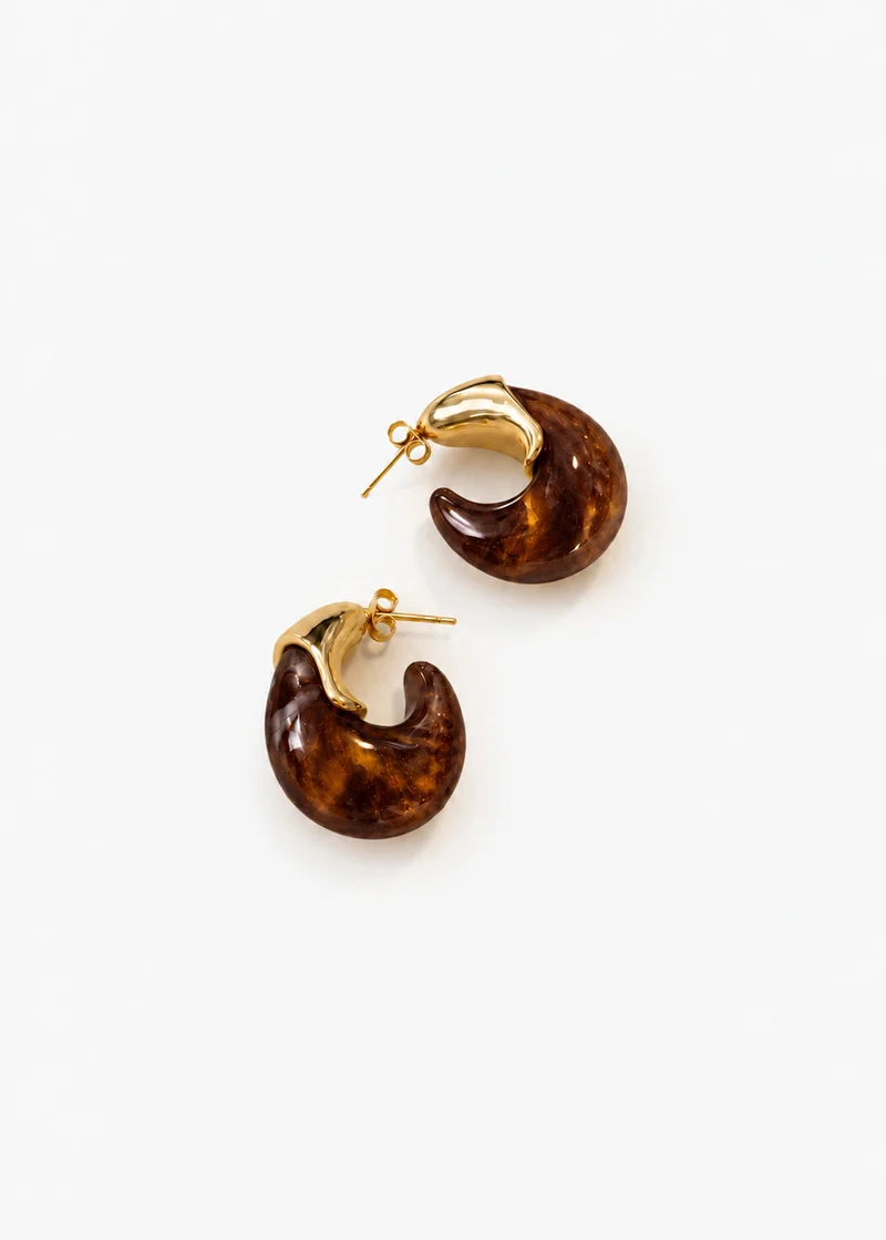 Statement Creolen - gold-braun