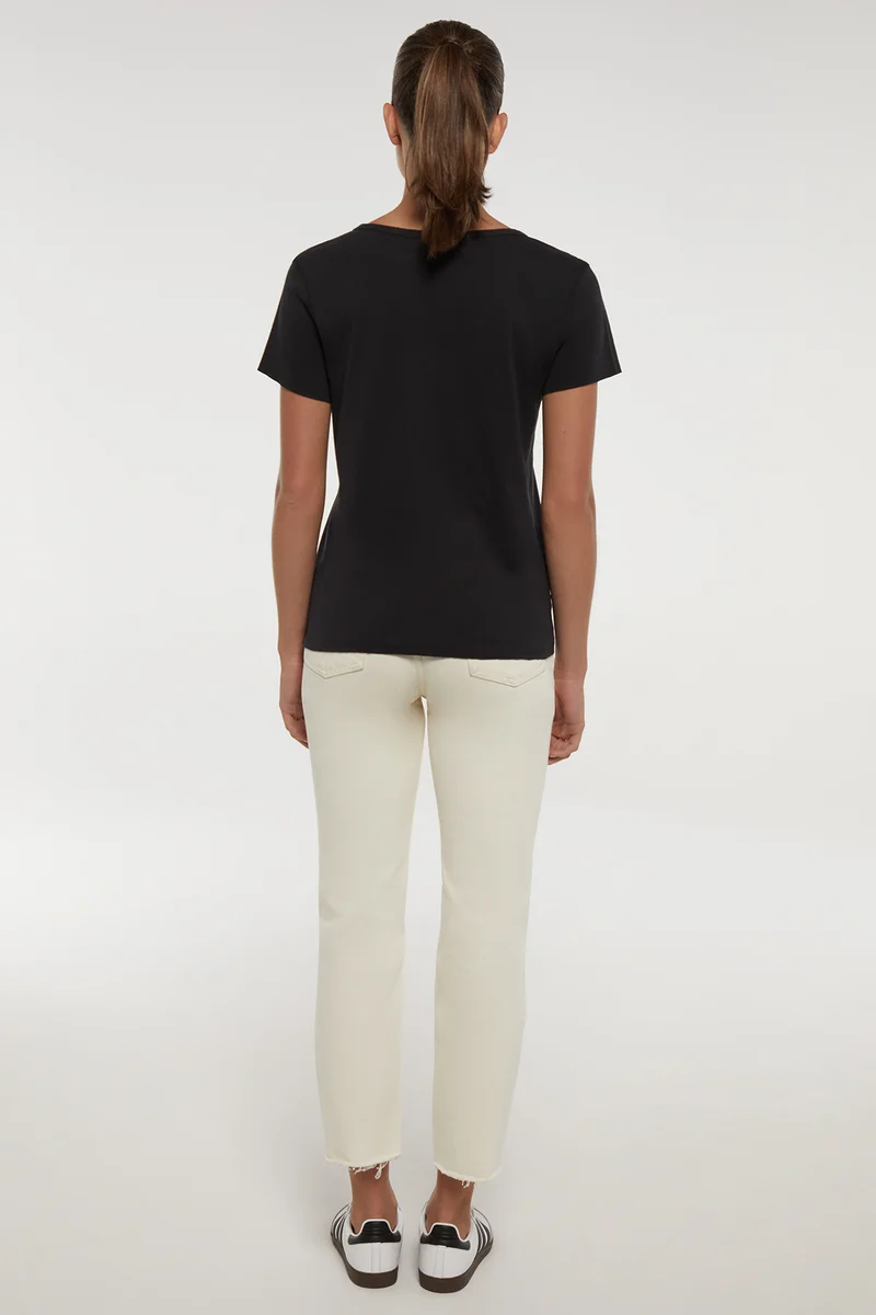 V-Neck Short Sleeve Tee | Black