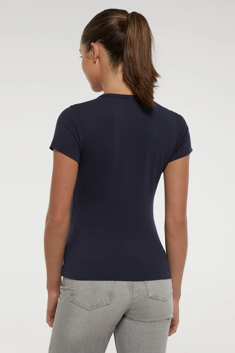 Crew-Neck Short Sleeve Tee | Navy