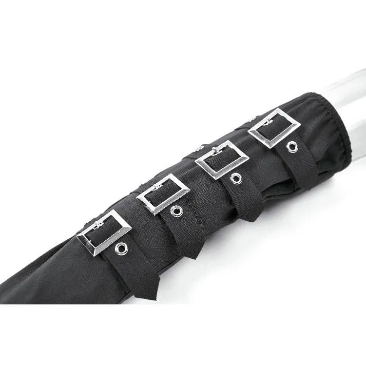 Punk-Handschuhe für Damen mit mehreren Lagen, Schnallenriemen und fingerlosen Riemen