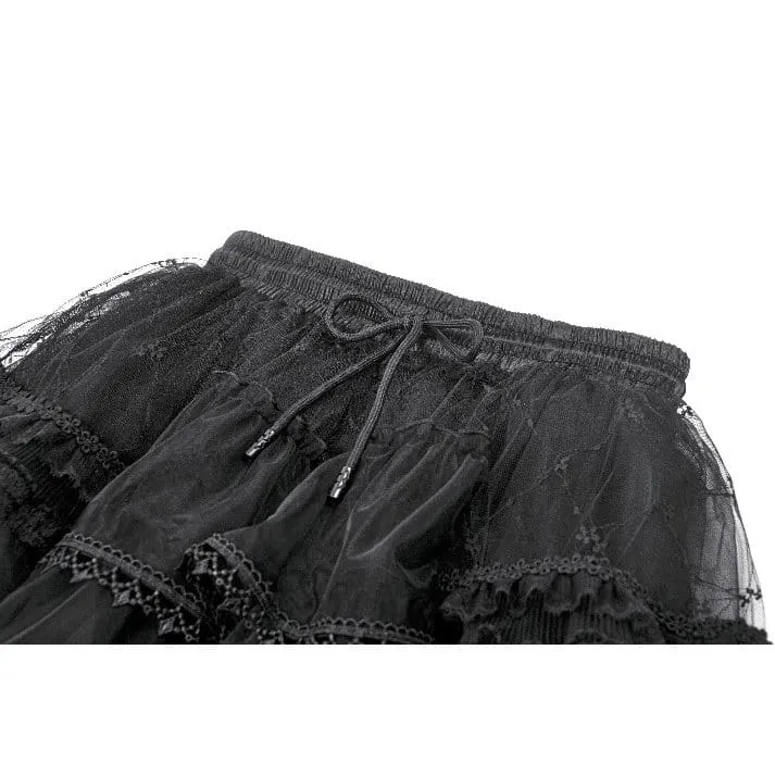 Gothic-Tutu-Rock für Damen mit Diamantspitze und mehreren Lagen