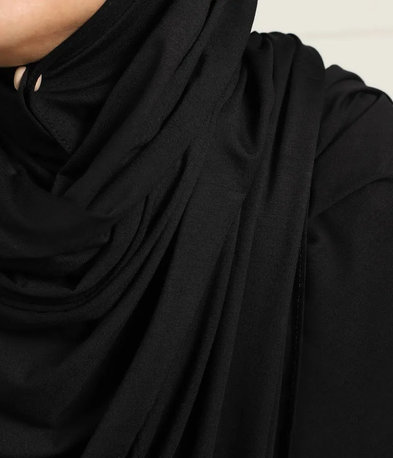 Premium-Baumwollschal 100*200 mit Komforthaube – Schwarz