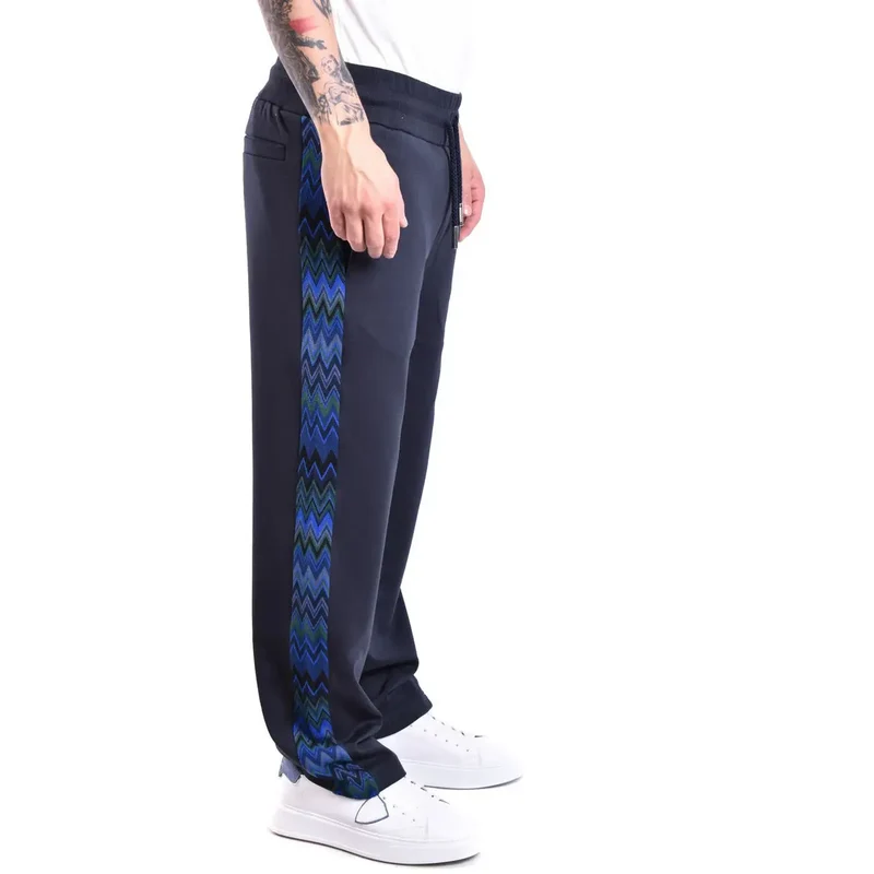 Missoni Herrenhose aus blauer Viskose, normale Passform