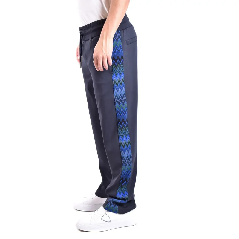 Missoni Herrenhose aus blauer Viskose, normale Passform