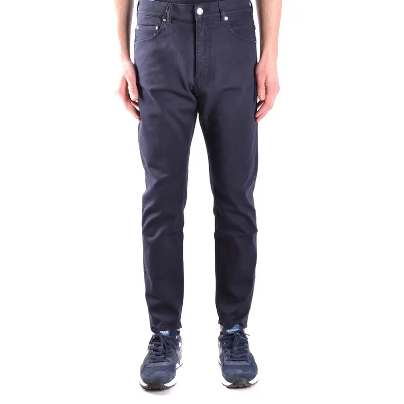 Paolo Pecora Herren Baumwollhose Blau Stretch