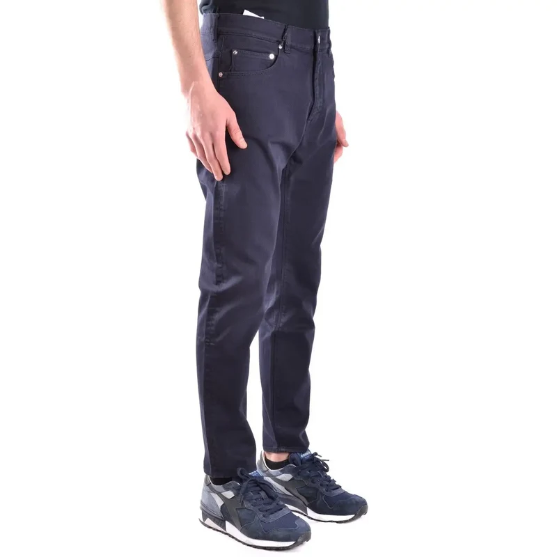 Paolo Pecora Herren Baumwollhose Blau Stretch