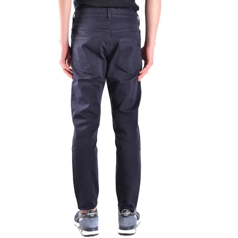 Paolo Pecora Herren Baumwollhose Blau Stretch