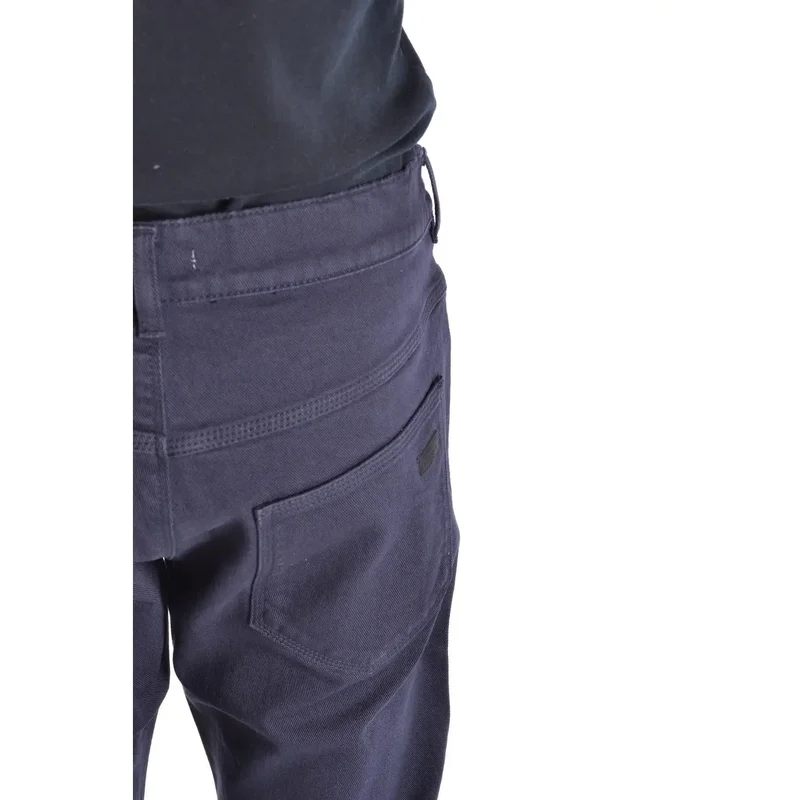 Paolo Pecora Herren Baumwollhose Blau Stretch