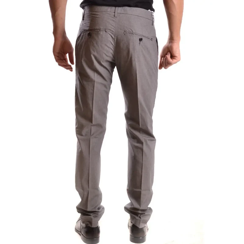 Dondup Herren graue karierte Baumwollhose