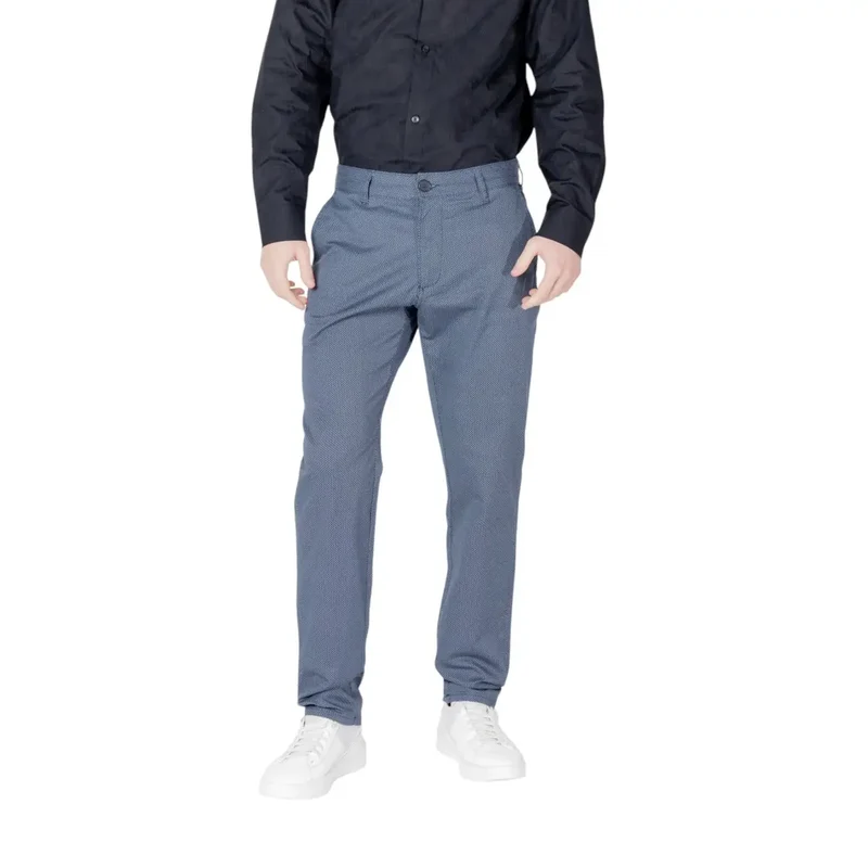 Armani Exchange Herren Baumwollhose Blau Uni Passform